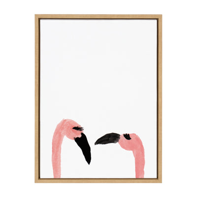 Sylvie Flamingo Faces Framed Canvas by kateandlaurel - main product image for Resin Society