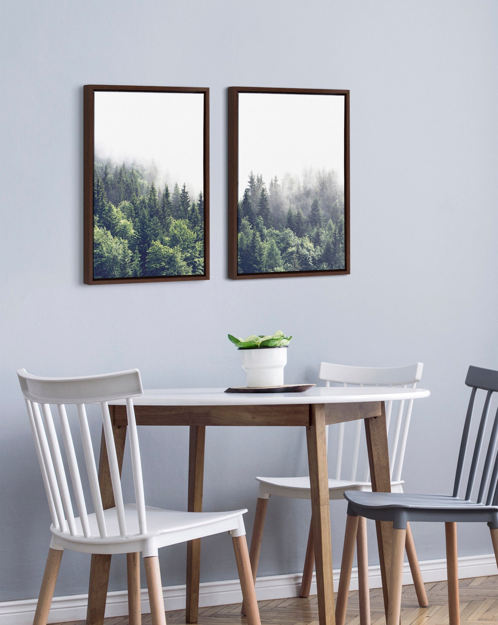 Sylvie Lush Green Forest on a Foggy Day Framed Canvas Set by The by kateandlaurel - product image 8 for Resin Society