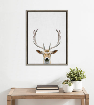 Sylvie Deer Color Framed Canvas by Simon Te of Tai Prints