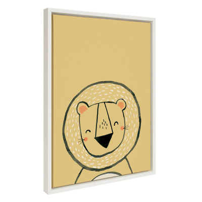 Sylvie Inky Lion Framed Canvas by kateandlaurel - product image 2 for Resin Society