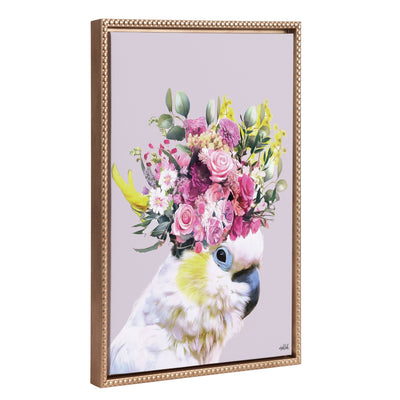 Sylvie Beaded Pretty Bird Framed Canvas by Inkheart Designs