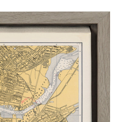 Sylvie Boston Harbor Map Framed Canvas by kateandlaurel - product image 3 for Resin Society