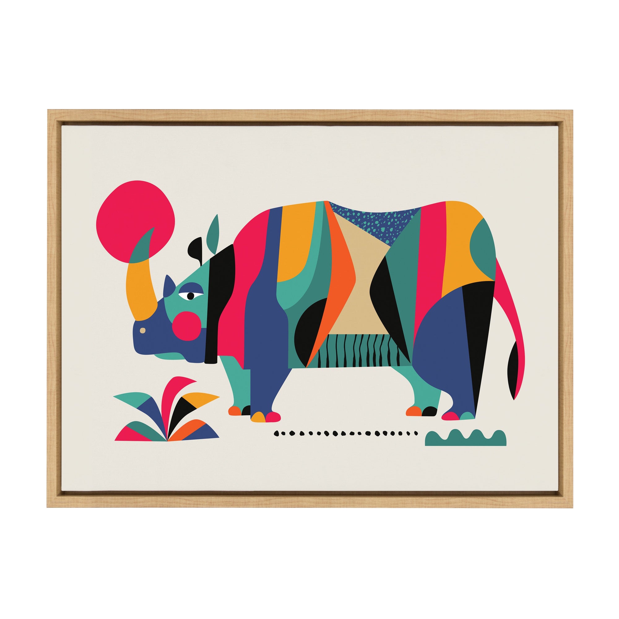 Sylvie Rhinoceros Framed Canvas by kateandlaurel - product image 9 for Resin Society