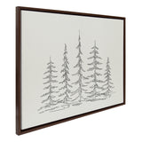 Sylvie Minimalist Evergreen Trees Sketch Framed Canvas by kateandlaurel - product image 18 for Resin Society