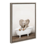 Sylvie Baby Elephant No 6 in Rustic Bath Framed Canvas by kateandlaurel - product image 13 for Resin Society