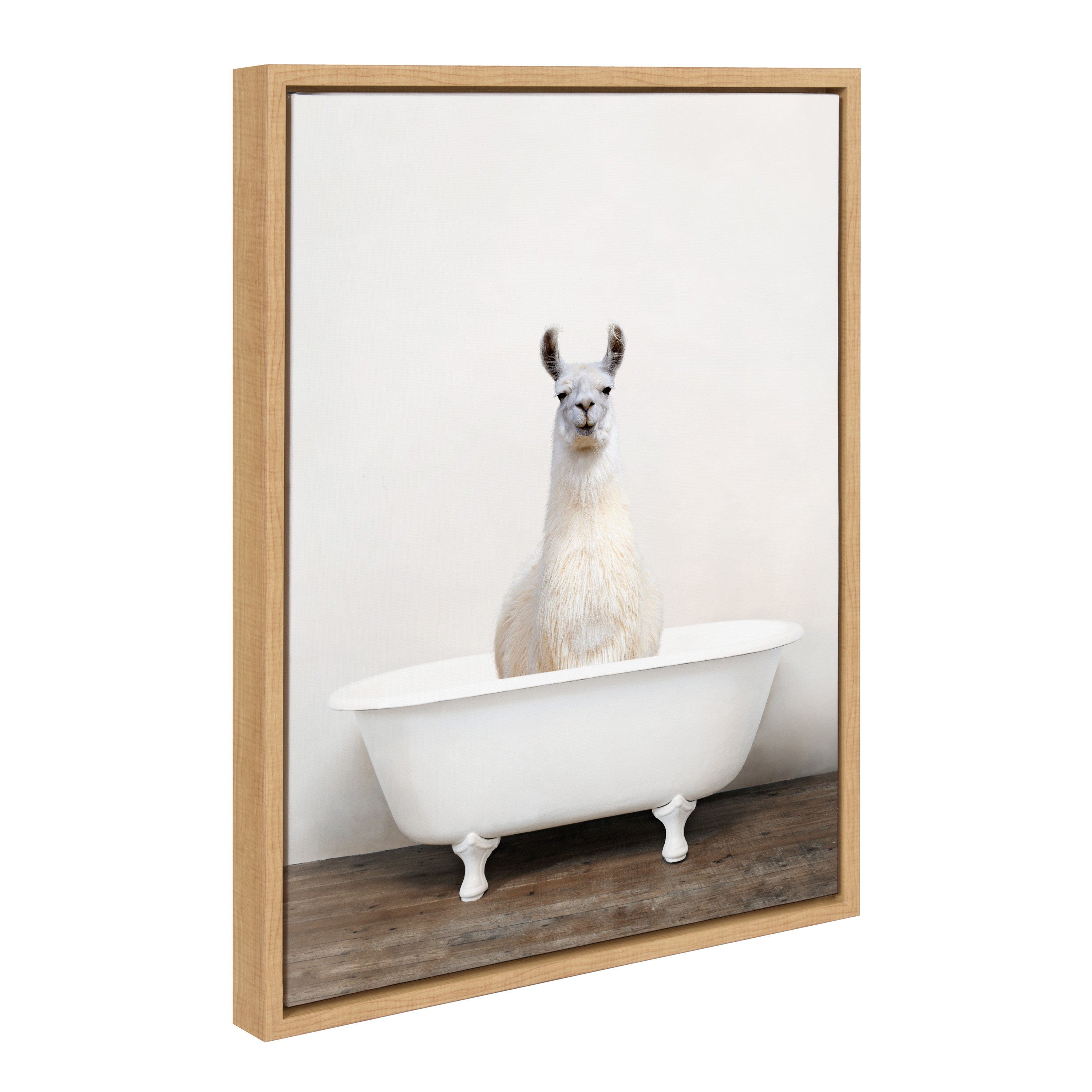 Sylvie Alpaca in the Tub Color Framed Canvas by kateandlaurel - product image 11 for Resin Society
