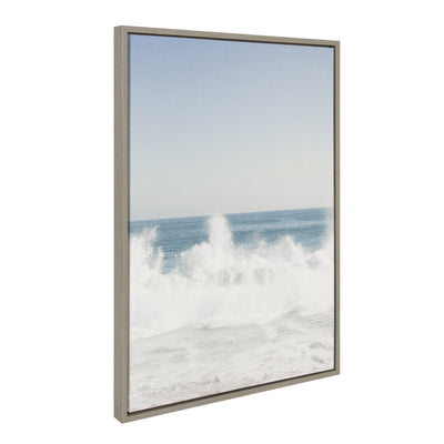 Sylvie Waves Crashing Framed Canvas by kateandlaurel - product image 2 for Resin Society