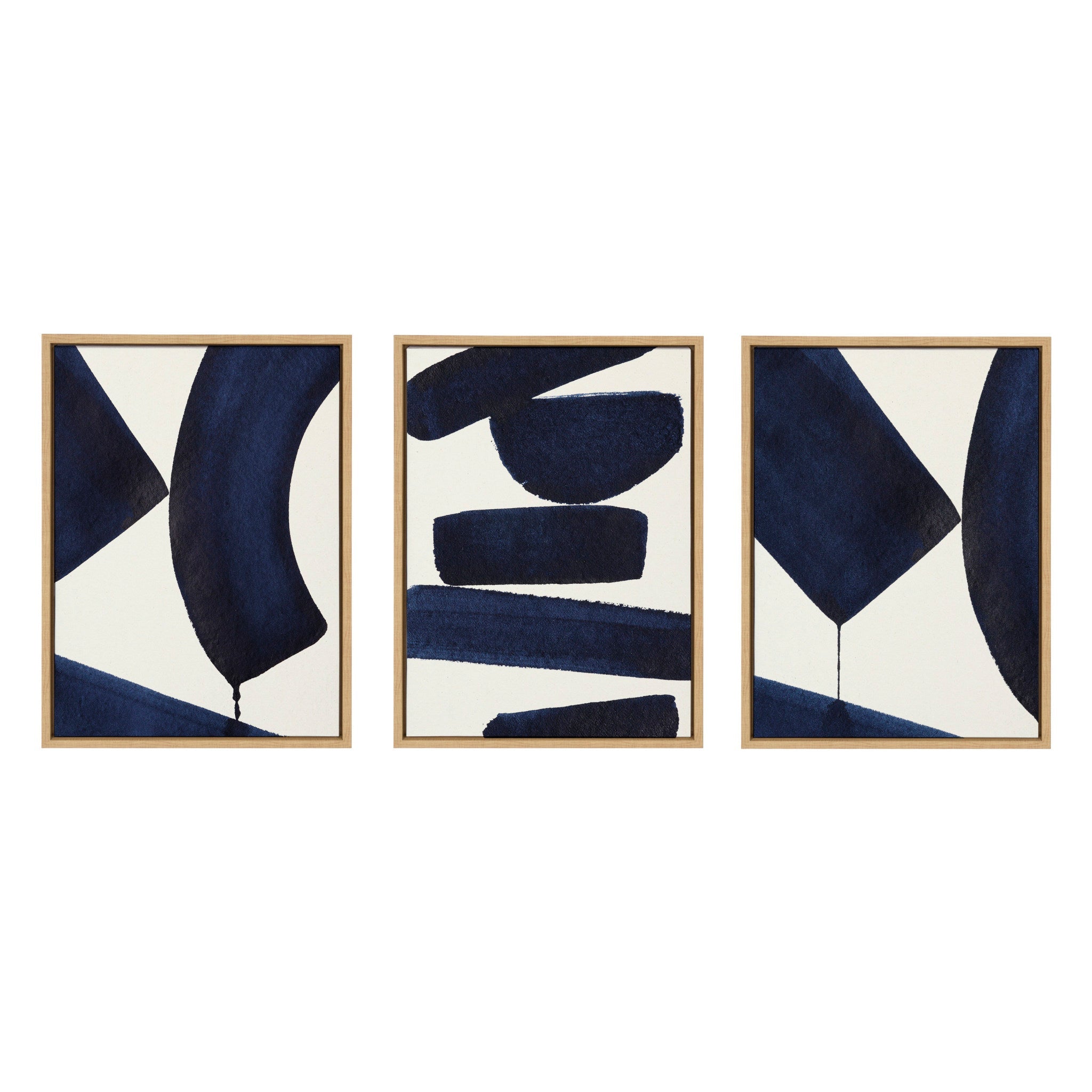 Sylvie Japandi 3, Japandi 26 and Japandi 4 Framed Canvas Set by kateandlaurel - main product image for Resin Society