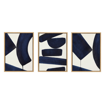 Sylvie Japandi 3, Japandi 26 and Japandi 4 Framed Canvas Set by kateandlaurel - main product image for Resin Society