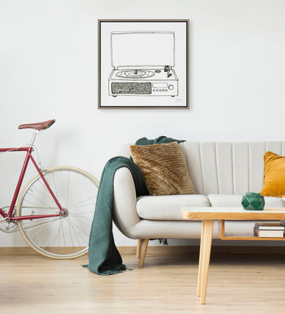 Sylvie Victrola Record Player Framed Canvas by kateandlaurel - product image 13 for Resin Society