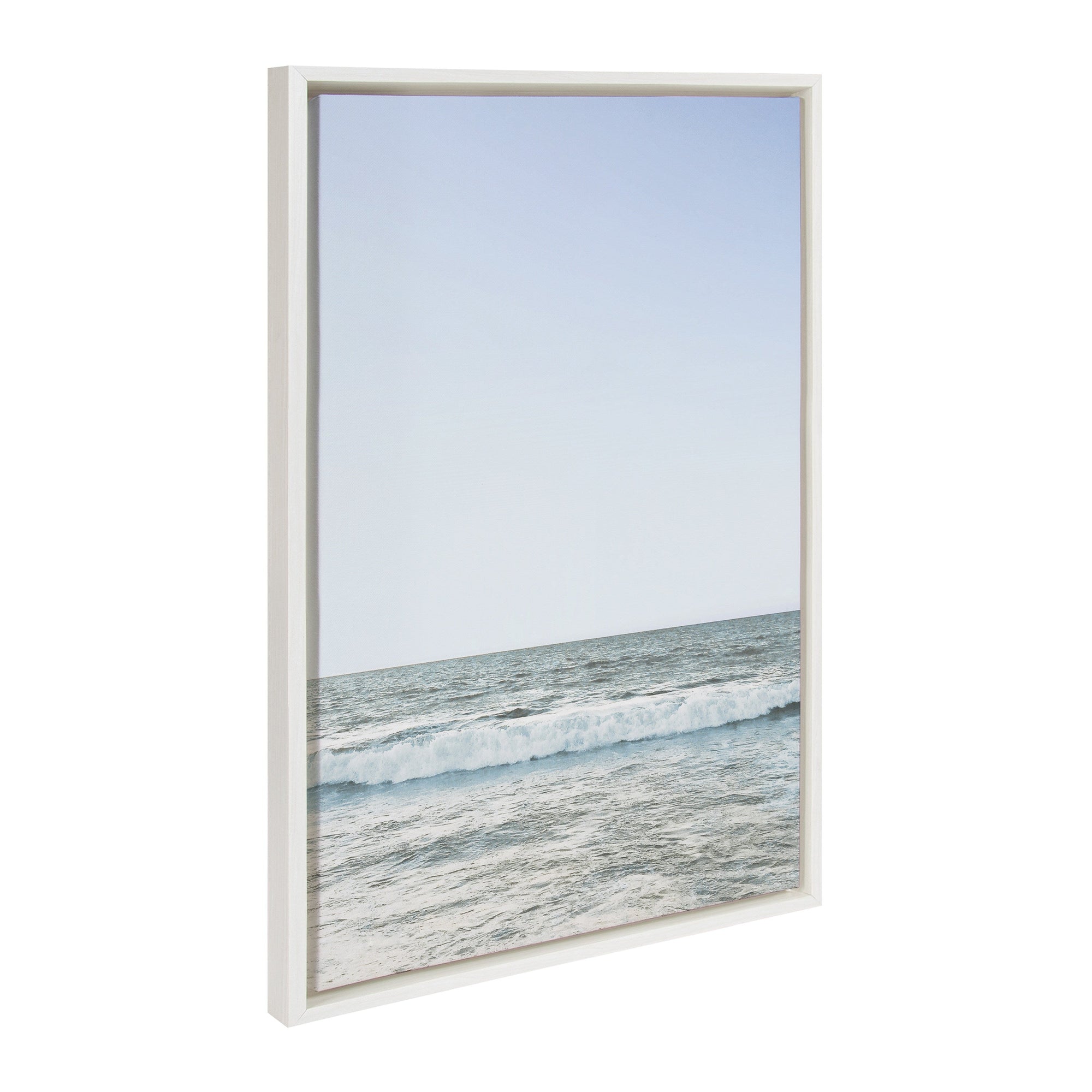 Sylvie Pale Blue Sea Framed Canvas by The Creative Bunch Studio by kateandlaurel - main product image for Resin Society