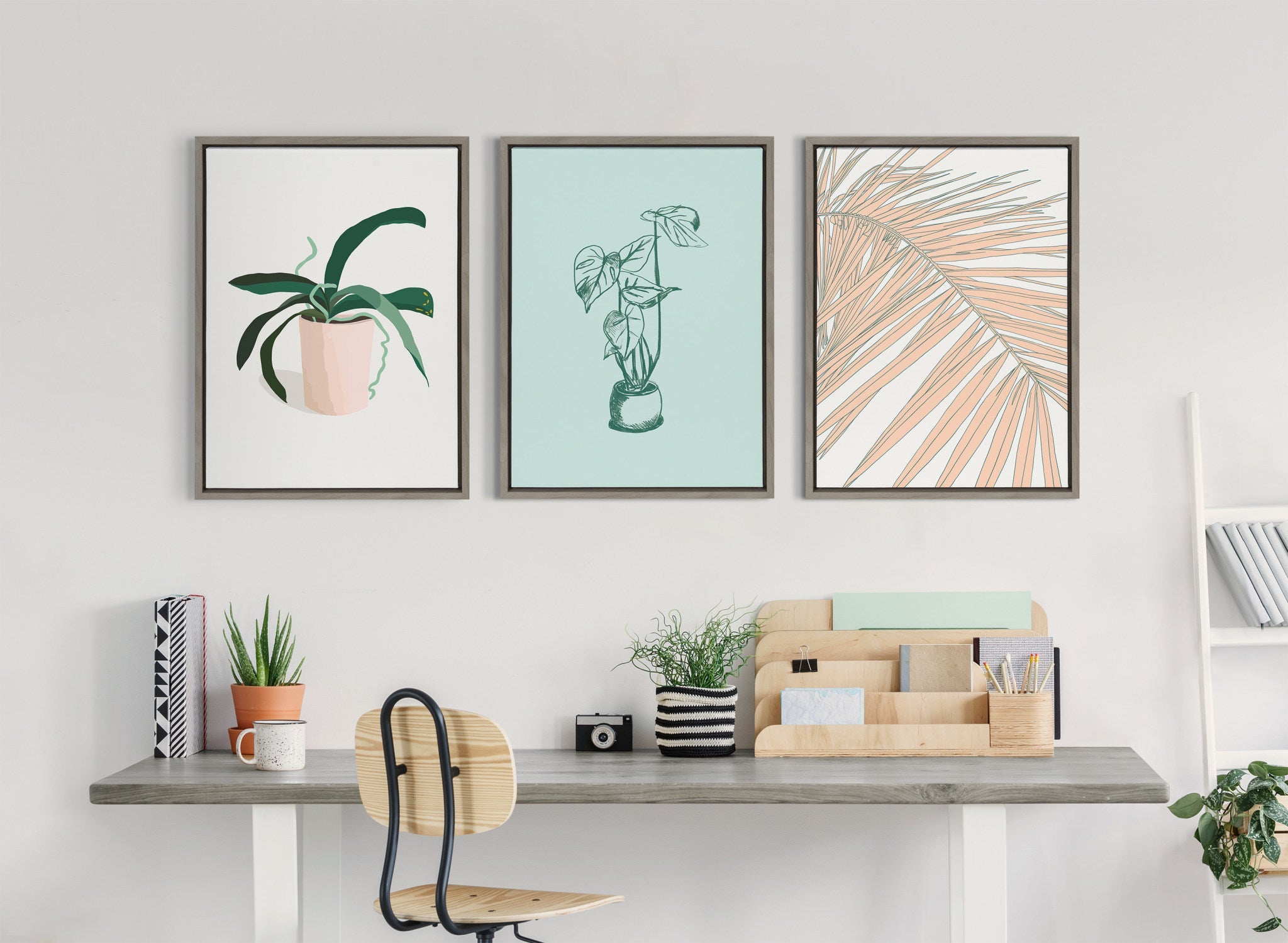 Sylvie Palms Framed Canvas by kateandlaurel - product image 7 for Resin Society
