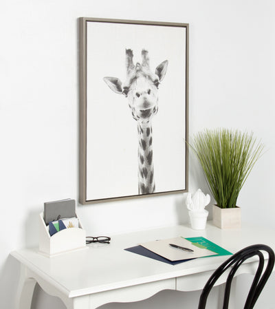 Sylvie Giraffe Framed Canvas by Simon Te of Tai Prints