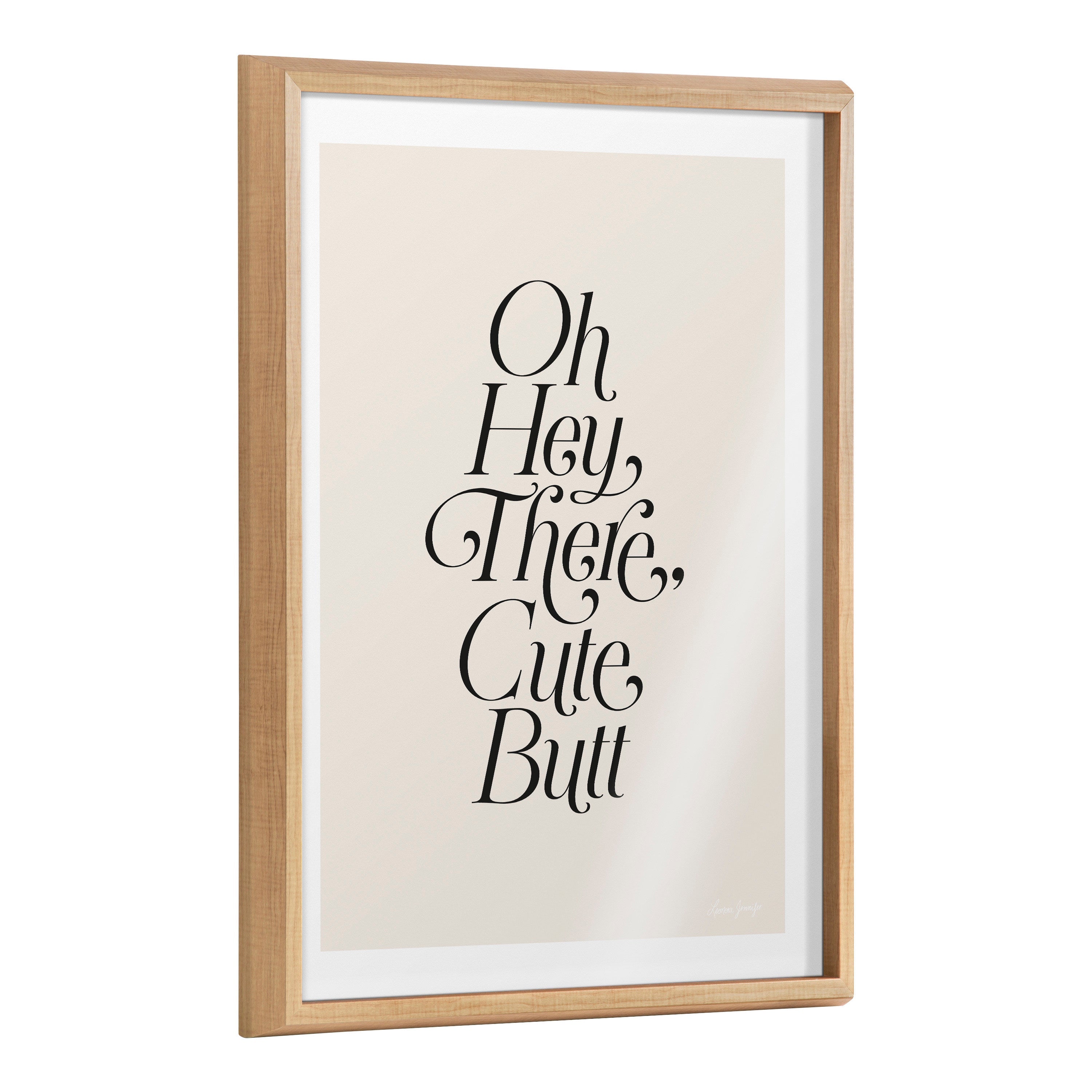 Blake Nice Butt Framed Printed Glass by Leonora Jennifer Benza of by kateandlaurel - product image 7 for Resin Society