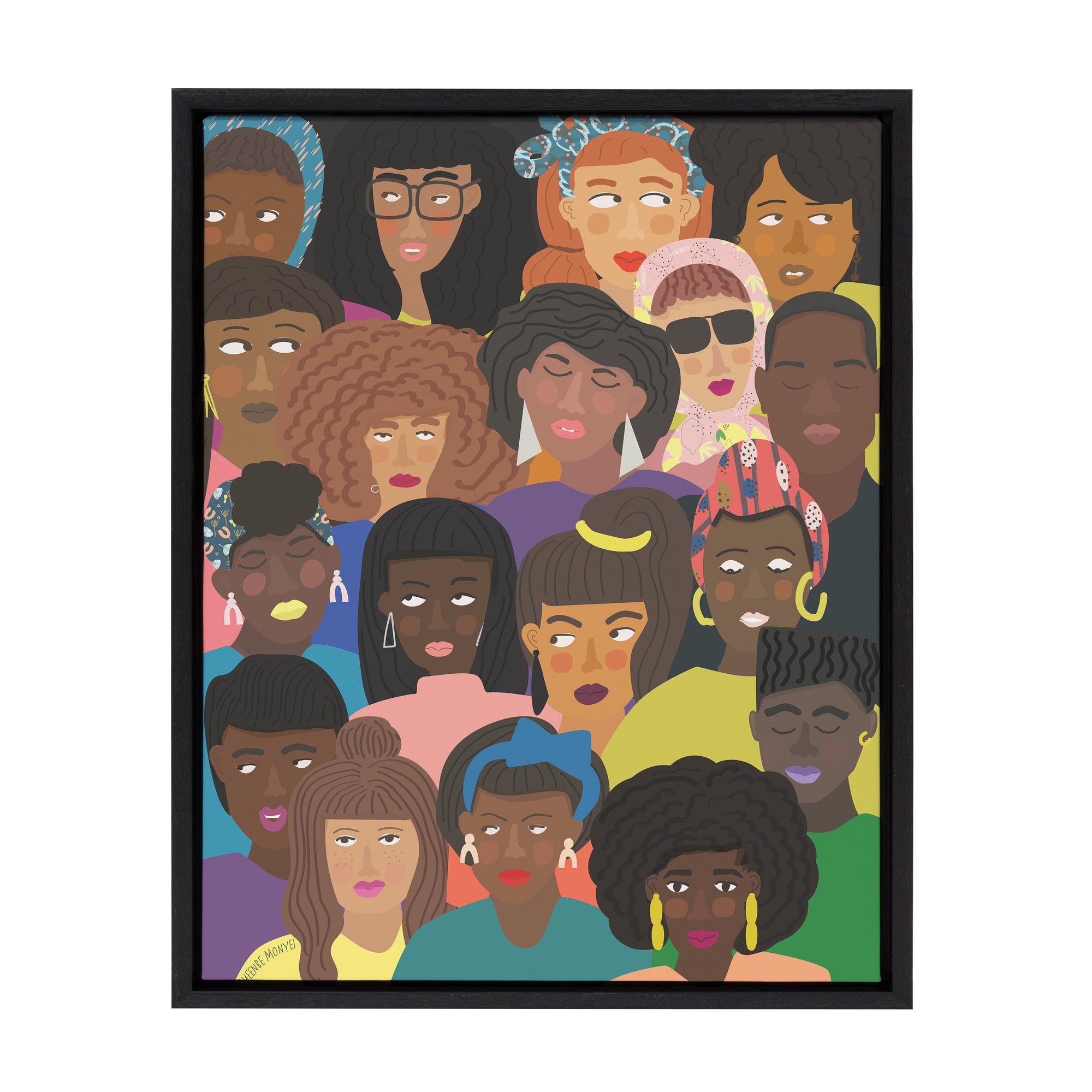 Sylvie Black People United Framed Canvas by kateandlaurel - product image 10 for Resin Society