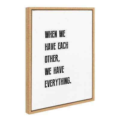 Sylvie When We have Each Other Framed Canvas by kateandlaurel - product image 2 for Resin Society