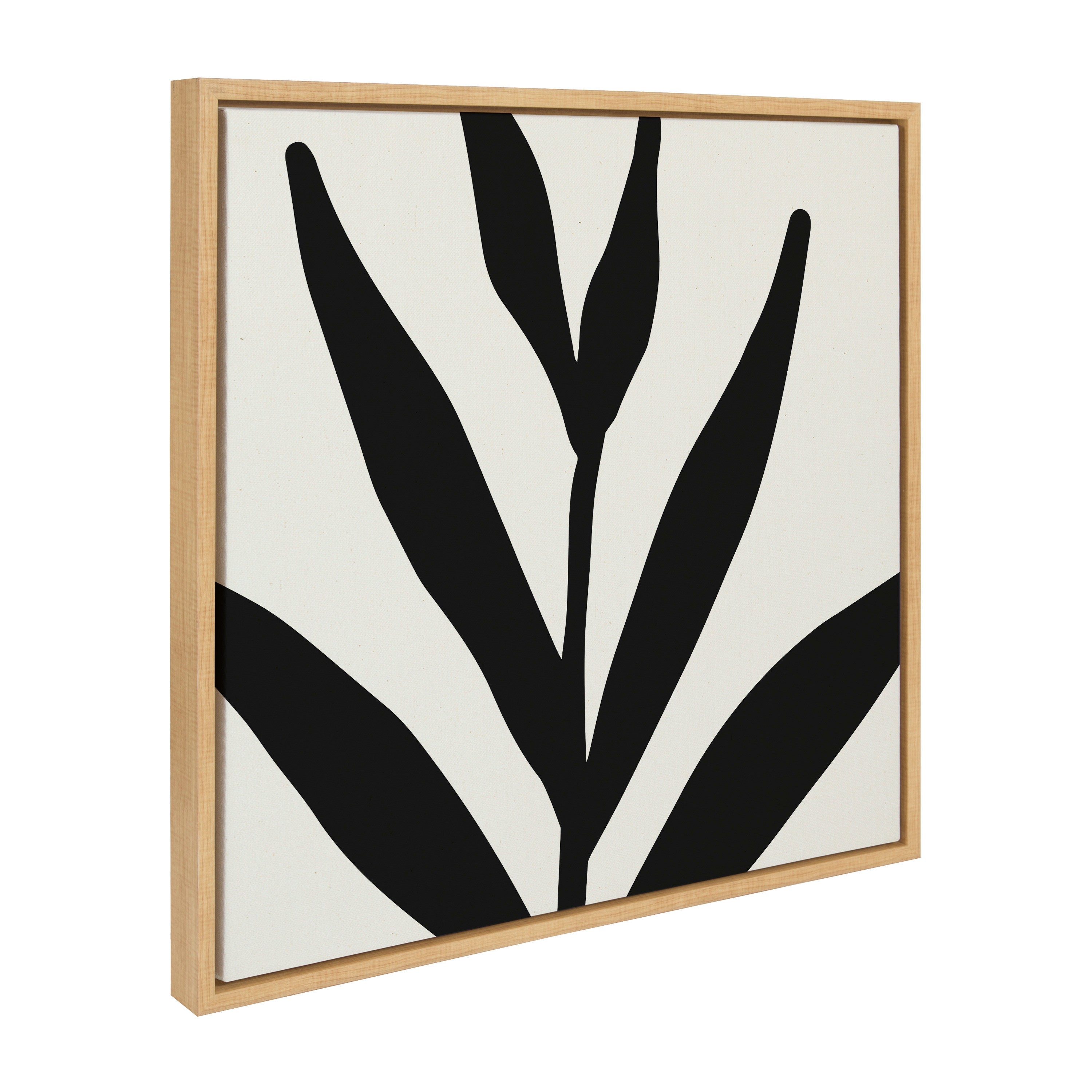 Sylvie Modern Botanical Neutral Abstract 1 Framed Canvas