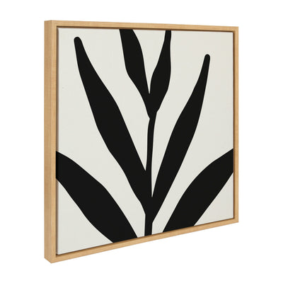 Sylvie Modern Botanical Neutral Abstract 1 Framed Canvas