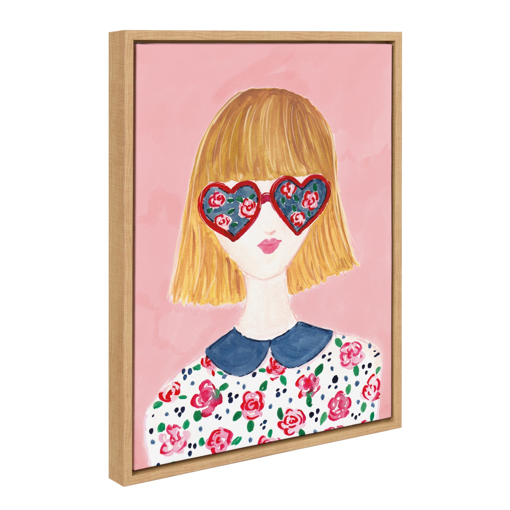 Sylvie Rose Glasses Framed Canvas by kateandlaurel - product image 2 for Resin Society