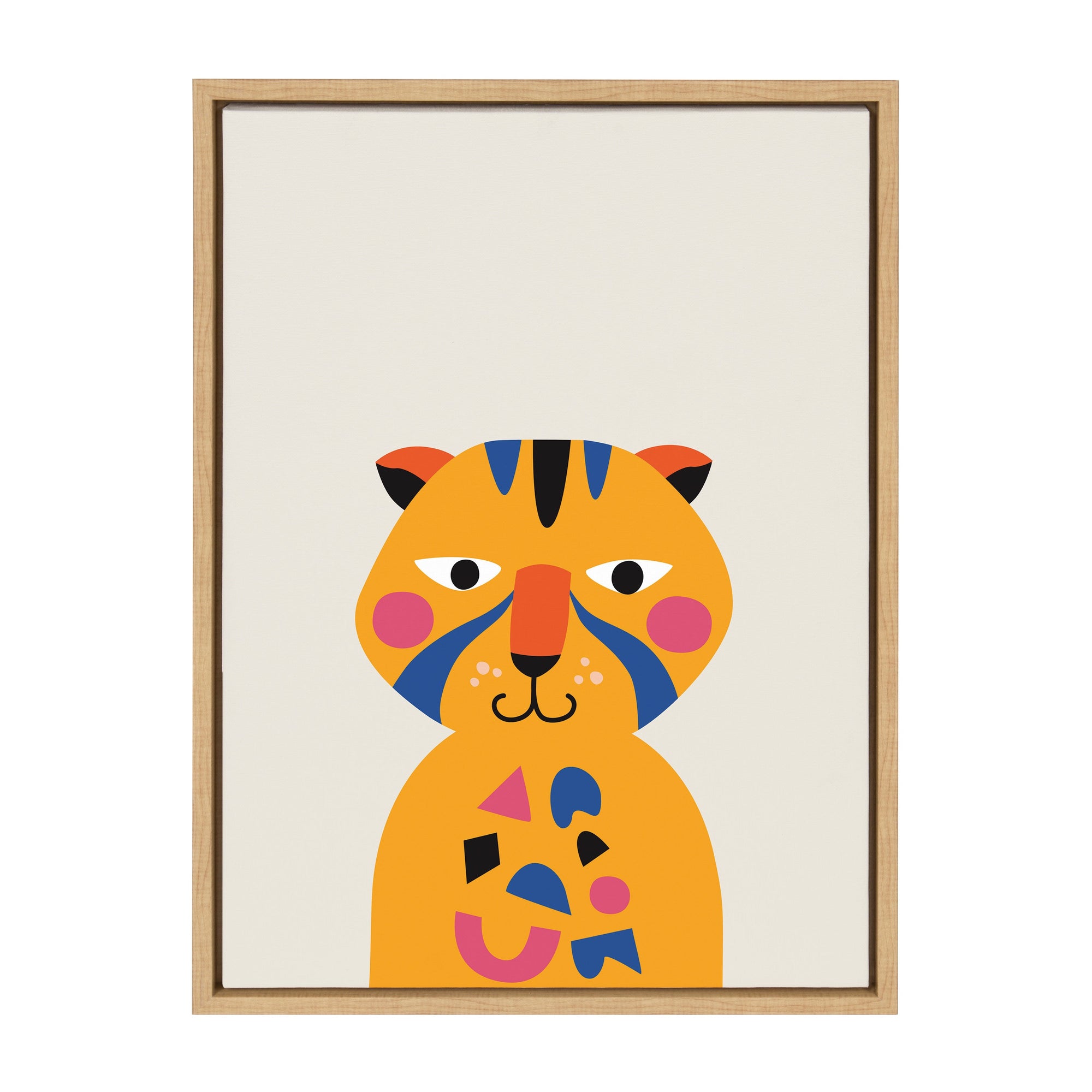 Sylvie Mid Century Modern Baby Tiger Framed Canvas by kateandlaurel - product image 8 for Resin Society