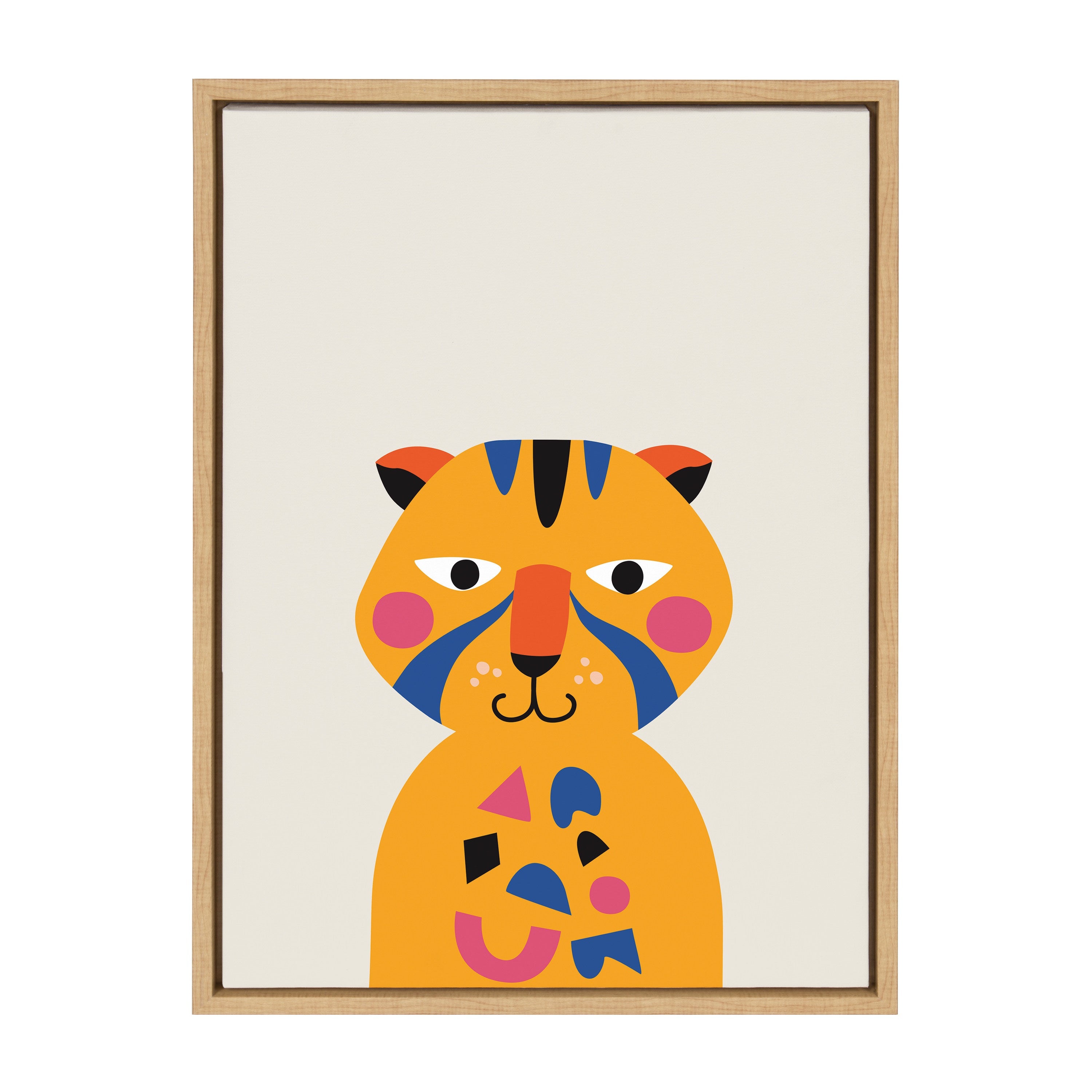 Sylvie Mid Century Modern Baby Tiger Framed Canvas by kateandlaurel - product image 8 for Resin Society