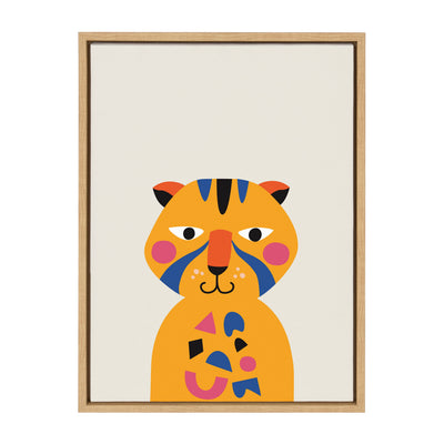 Sylvie Mid Century Modern Baby Tiger Framed Canvas by kateandlaurel - product image 8 for Resin Society