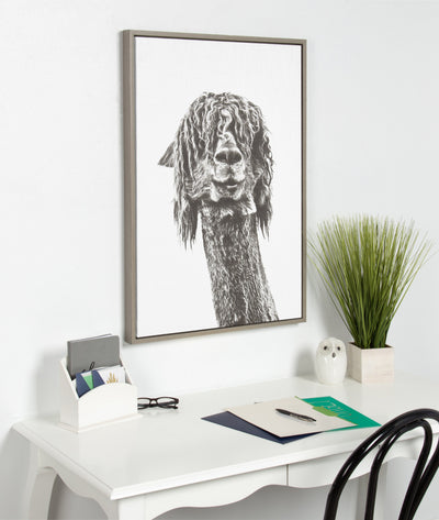 Sylvie Curly Hair Alpaca Framed Canvas by Simon Te Tai by kateandlaurel - product image 4 for Resin Society
