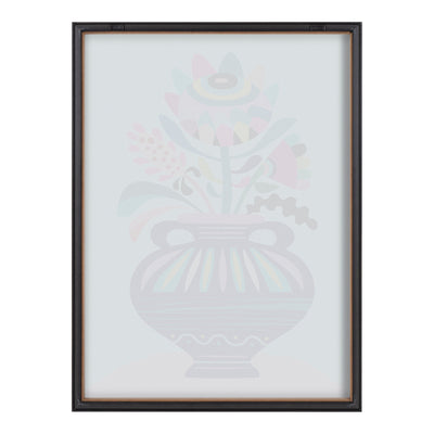Blake Mid Century Modern Whimsical Floral Framed Printed Art by Rachel Lee