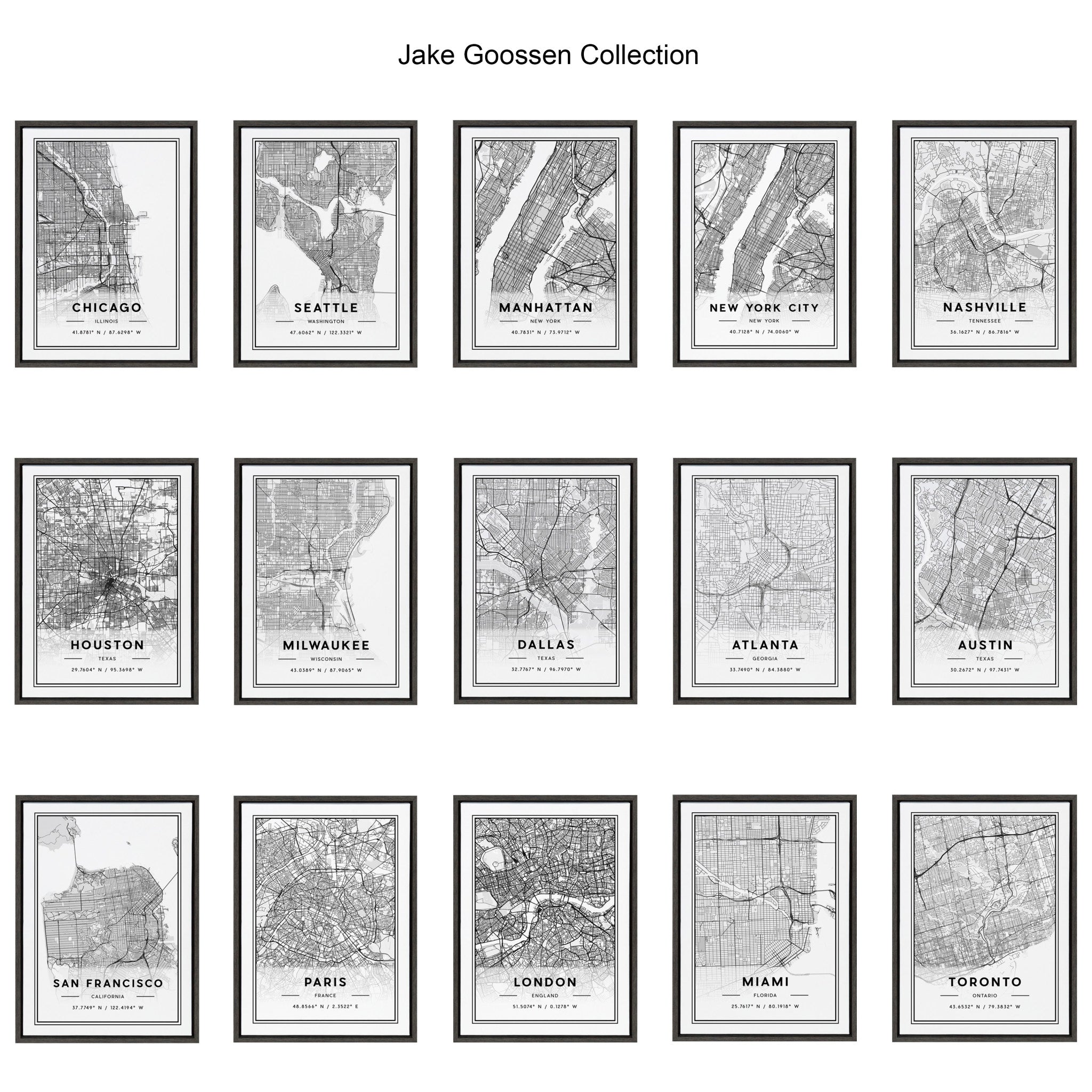 Sylvie Atlanta Modern Map Framed Canvas by kateandlaurel - product image 6 for Resin Society