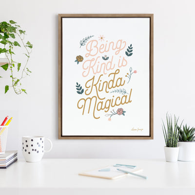Sylvie Being Kind is Kinda Magical v2 Framed Canvas by Yellow Heart Art by kateandlaurel - product image 6 for Resin Society