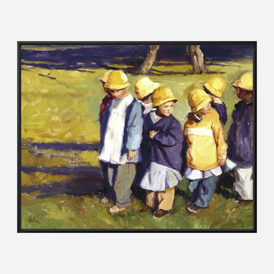 Yellow Rain Hats Artist Enhanced Canvas Print by John Beard Collection - product image 5 for Resin Society