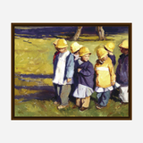 Yellow Rain Hats Artist Enhanced Canvas Print by John Beard Collection - product image 7 for Resin Society