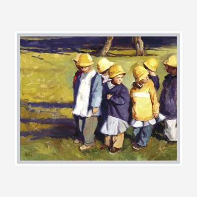 Yellow Rain Hats Artist Enhanced Canvas Print by John Beard Collection - product image 6 for Resin Society