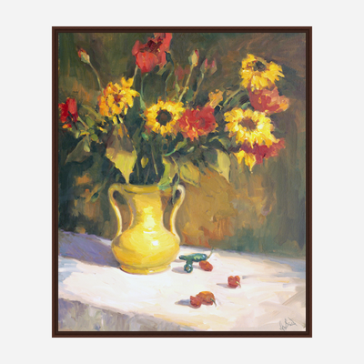 Yellow Vase Artist Enhanced Canvas Print by John Beard Collection - product image 7 for Resin Society