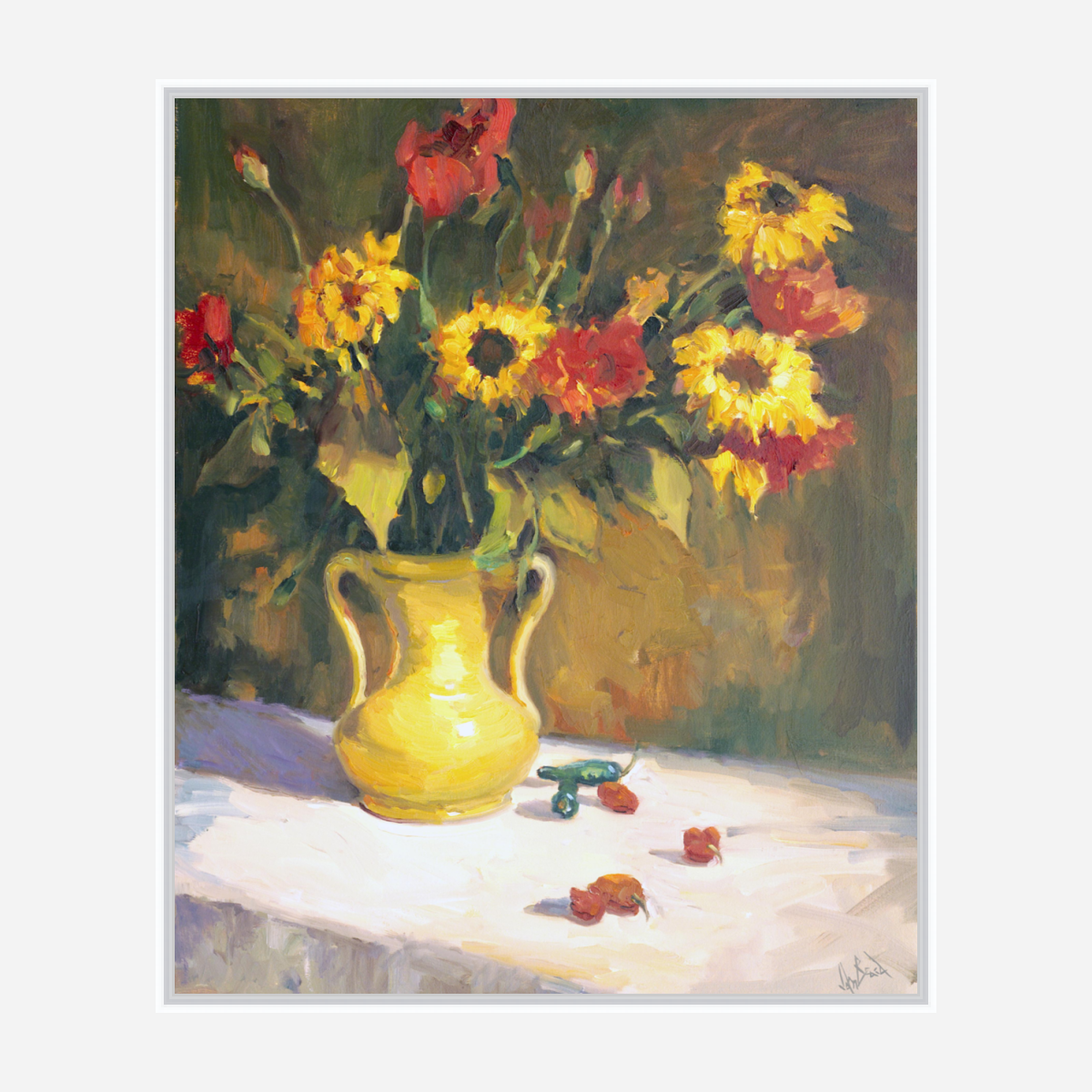 Yellow Vase Artist Enhanced Canvas Print by John Beard Collection - product image 6 for Resin Society