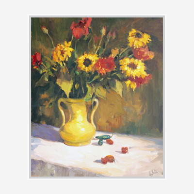 Yellow Vase Artist Enhanced Canvas Print by John Beard Collection - product image 6 for Resin Society