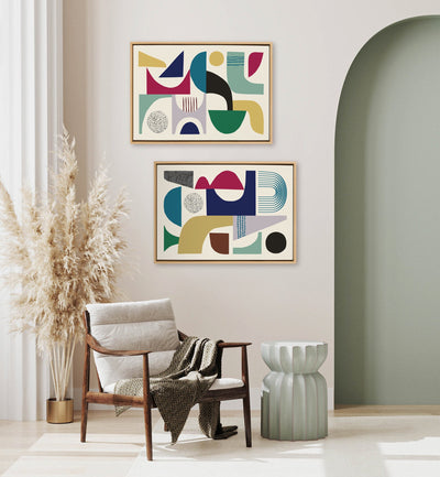 Sylvie MCM Pattern 01 and 04 Framed Canvas by kateandlaurel - product image 6 for Resin Society
