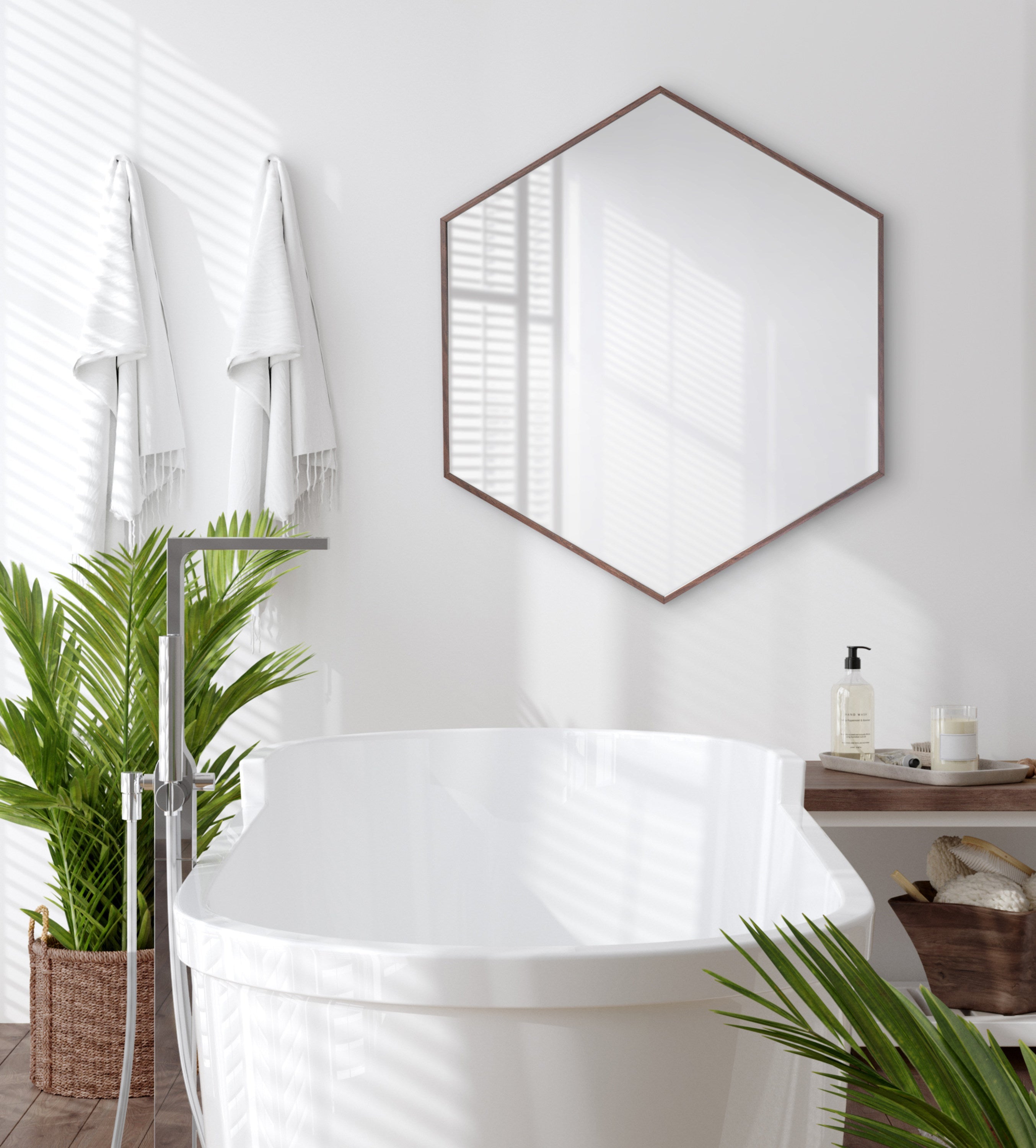 Rhodes Framed Hexagon Wall Mirror by kateandlaurel - product image 12 for Resin Society