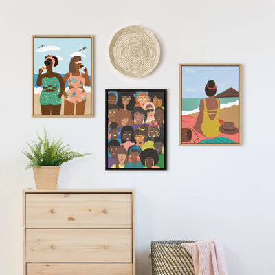 Sylvie Black People United Framed Canvas by kateandlaurel - product image 8 for Resin Society