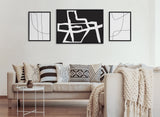Sylvie Bold Sophisticated Abstract White Stroke Framed Canvas by kateandlaurel - product image 5 for Resin Society