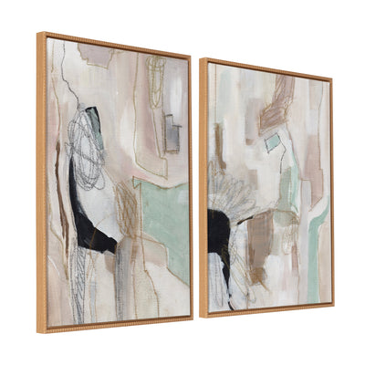 Sylvie Beaded Whispers of a Distant Land 1 and 2 Framed Canvas Art Set by Nikita Jariwala