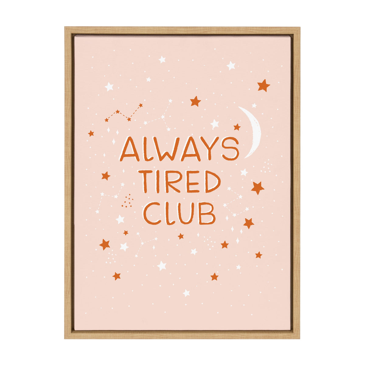 Sylvie Always Tired Club Framed Canvas by kateandlaurel - main product image for Resin Society