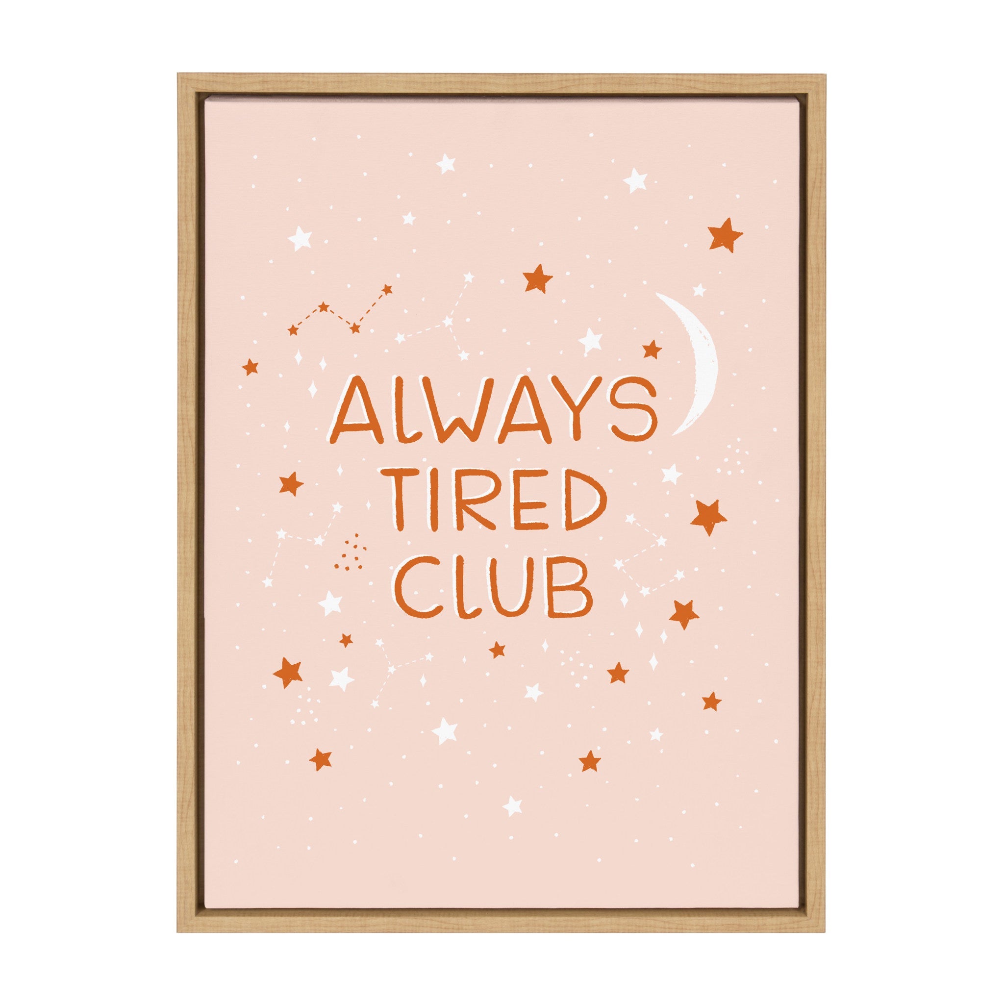 Sylvie Always Tired Club Framed Canvas by kateandlaurel - main product image for Resin Society