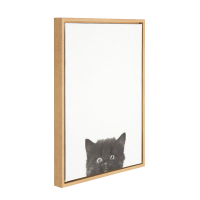Sylvie Black Kitten Framed Canvas by Simon Te of Tai Prints by kateandlaurel - product image 2 for Resin Society
