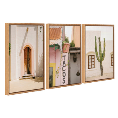 Sylvie Cabo San Lucas No 4, Isla Holbox No 3, Cactus no 2 Mexico Framed Canvas Art Set by Crystal Lynn Collins