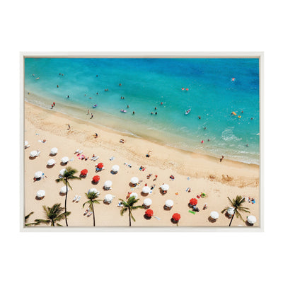 Sylvie Tropical Beach Framed Canvas by Simon Te by kateandlaurel - main product image for Resin Society