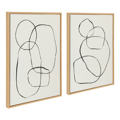Sylvie Going in Circles Framed Textured Canvas Set