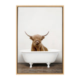Sylvie Highland Cow in Tub Color Framed Canvas by kateandlaurel - product image 20 for Resin Society