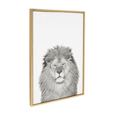 Sylvie Lion Framed Canvas by Simon Te Tai