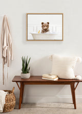 Sylvie Bear Cub In Bubble Bath Neutral Style Framed Canvas by kateandlaurel - product image 4 for Resin Society